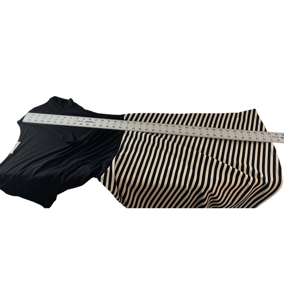 Gilli Women's‎ Large Black White Striped Dress V Neck Short Sleeve Made in USA - Picture 7 of 9